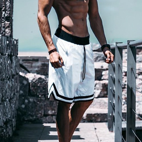 Herren Laufshorts Trainingsshorts Kordelzug Netz Unterteile Lässig Sportlich Sommer Frühling Baumwolle Schnelltrocknend Weich Feuchtigkeitsableitend Atmungsaktiv Fitnesstraining Basketball Joggen