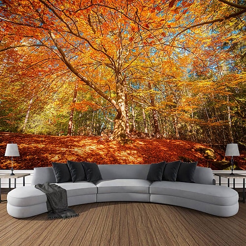 Landschaft Natur Wandteppich Wald unter der Sonne Wandkunst großer Wandteppich Wanddeko Fotografie Kulisse Decke Vorhang Home Schlafzimmer Wohnzimmer Dekoration Wandtuch XXL Natur Image