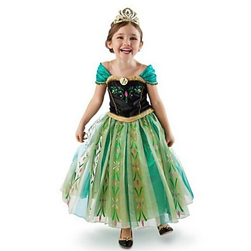 Schneekönigin Eisig Märchen Prinzessin Anna Blumenmädchenkleid Themenparty-Kostüm Tüllkleider Cosplay for Mädchen Kinder Weihnachten Karneval Maskerade Hochzeit Hochzeitsgast Image