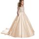 kinderkleidung Mädchen Party Kleid Feste Farbe Langarm Leistung Hochzeit Gitter Prinzessin Süß Gitter Mitte der Wade Etuikleid Tüll-Kleid Blumenmädchenkleid Sommer Frühling Herbst 2-12 Jahre Wei