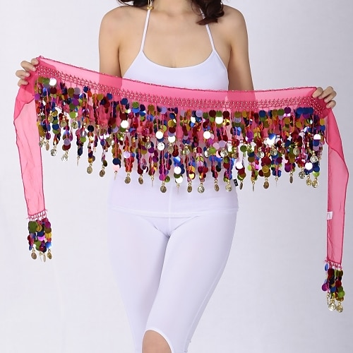Bauchtanz Bauchtanz Hüft-Schals Damen Leistung Chiffon Pailetten Hüfttuch Image
