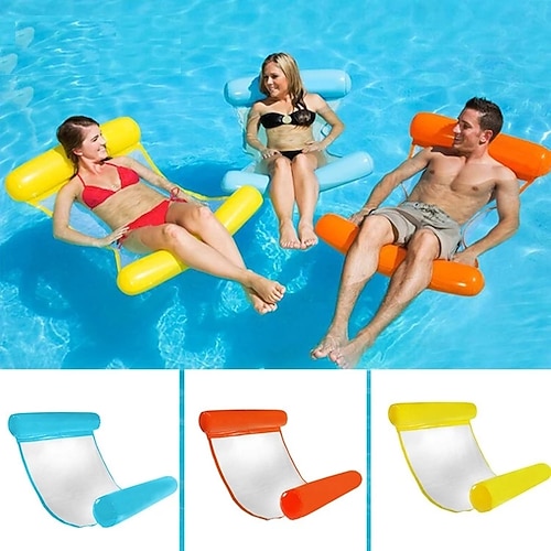 1 stücke sommer aufblasbare faltbare schwimmende reihe schwimmbad wasser hängematte luftmatratzen bett strand pool spielzeug wasser liegestuhl, aufblasbar für pool Image