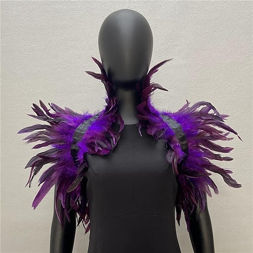 Punk Gothic Schals Federumhang Hexe Maleficent Drag Queen Kostüm Damen Fantasie Walpurgisnacht Halloween Karneval Leistung Party Pride Parade Erwachsene Schal Ganzjahres