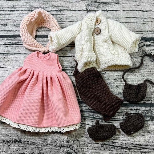 Waldorf Puppe Kleiderwechsel Materialtasche Persönlichkeit Set Waldorf handgemachte Muppet Puppe Weihnachtsgeschenk Image