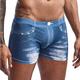 Herren Bademode Boxer-Badeshorts Jeansstoff Farbblock Schnelles Trocknung Atmungsaktiv Urlaub Strand Schwimmen 3D-Druck Brautkleider schlicht Grau Blau Blau Niedrige Taillenlinie elastisch