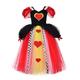 Alice in Wonderland Die rote Königin Kleid Blumenmädchen Kleid Tüll-Kleider Mädchen Film Cosplay Cosplay Schwarz Gelb Rot Kindertag Maskerade Hochzeit kleid hochzeitsgast Kleid