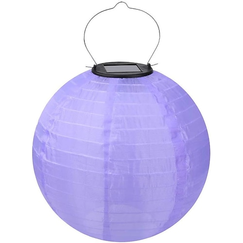 12 solarbetriebene Laternen, wasserdichte Papierlaternen aus Nylonstoff für den Außenbereich, hängende Papierlaternen für den Garten Image