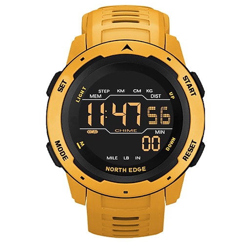 NORTH EDGE Herren Digitaluhr Männer Sportuhren Dual-Zeit Schrittzähler Wecker Wasserdicht 50M Digitaluhr Militär Uhr Image