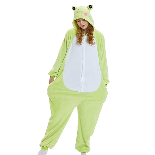 Karnevalskostüm 2026 Tier Frosch Zeichentrick Karneval Kigurumi-Pyjamas Ausgefallene Kostüme Onesie-Kostüm Warm Schlafanzug Lustiges Kostüm Erwachsene Paar Herren Damen Weihnachten Halloween Karneval