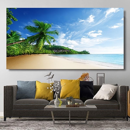 natürliche moderne seelandschaft wandbilder landschaft strand meer ozean leinwand malerei wandkunst poster für wohnzimmer dekor cuadros Image
