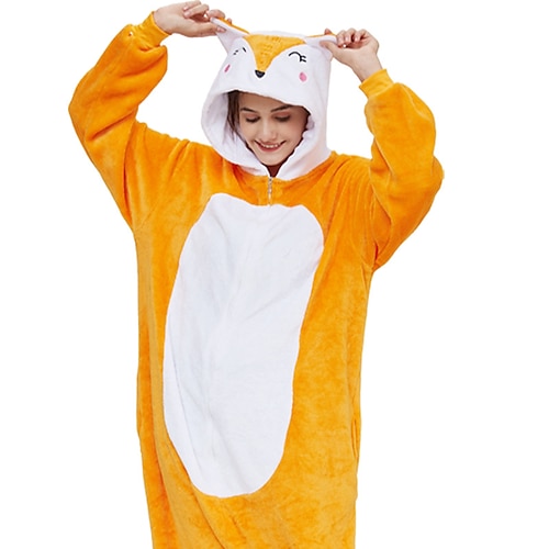 Karnevalskostüm 2026 Tier Zeichentrick roter Fuchs Karneval Kigurumi-Pyjamas Ausgefallene Kostüme Onesie-Kostüm Warm Lustiges Kostüm Bequem Erwachsene Unisex Männer und Frauen Halloween Karneval Image