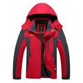 Plus Size Herren wasserdichte Wanderjacke Regenjacke Kapuzenjacke Abnehmbarer Hut Windjacke Regenmantel Outdoor winddicht wetterfest leichter atmungsaktiver Trenchcoat Oberbekleidung Top Angeln Klettern