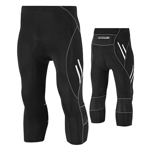 TRYSIL Herren Einfarbig Radsport-Radhose: 3/4 Fahrradhose Fahhrad Hosen Mountainbike MTB Straßenradsport Sport Bequem Atmungsaktiv Schwarz Blau Bekleidung Fahrradbekleidung Image