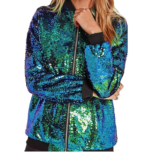 Retro Vintage Disko 1980er Jacke Kostüm Damen Weihnachten Halloween Karneval Party Club Pride Parade Erwachsene Mantel Herbst Winter Image