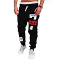 Herren Aktiv Jogginghose Trainingshose Jogginghose Jogger Hose Hosen Kordelzug Elastische Taille Buchstabe In voller Länge Strasse Sport Freizeitskleidung Aktiv Sport Lockere Passform Schwarz / Rot