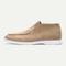 Herren-Slipper aus grauem Wildlederimitat, minimalistische Freizeitschuhe mit weißer Sohle – vielseitiges und bequemes Schuhwerk für den Alltag