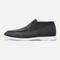 Herren-Slipper aus grauem Wildlederimitat, minimalistische Freizeitschuhe mit weißer Sohle – vielseitiges und bequemes Schuhwerk für den Alltag