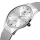 Wwoor Business-Männer Luxusuhren Mesh-Armband ultradünne Quarz-Mann-Armbanduhr wasserdichte Auto-Datum-männliche Uhr