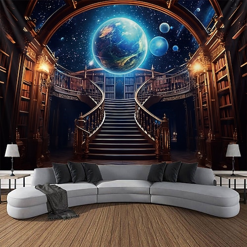 Fantasy-Planetarium-Hängeteppich, Wandkunst, großer Wandteppich, Wanddekoration, Fotografie, Hintergrund, Decke, Vorhang, Zuhause, Schlafzimmer, Wohnzimmer, Dekoration Wandtuch XXL Natur Image