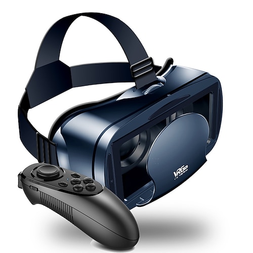 3D-VR-Brille Virtual Reality 3D-VR-Headset Smart-Brille Helm für Smartphones Handy Handy 7-Zoll-Linsen Fernglas mit Controllern