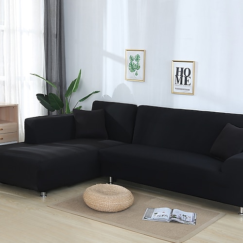 Burgunderroter Stretch-Sofabezug, Schonbezug, elastische Sofagarnitur, Sessel, Loveseat, 4- oder 4- oder 3-Sitzer, L-Form, grau, massiv, weich, strapazierfähig, waschbar Image
