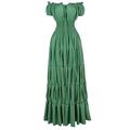 Mittelalterlich Renaissance Cocktailkleid Bauernlook Nachthemd irisch Puffärmel / Ballon Pirat Wikinger Outlander Schulterfrei Gerüscht Kostüm Damen Keltisch Seeräuber Fantasie Maskerade Urlaub Party