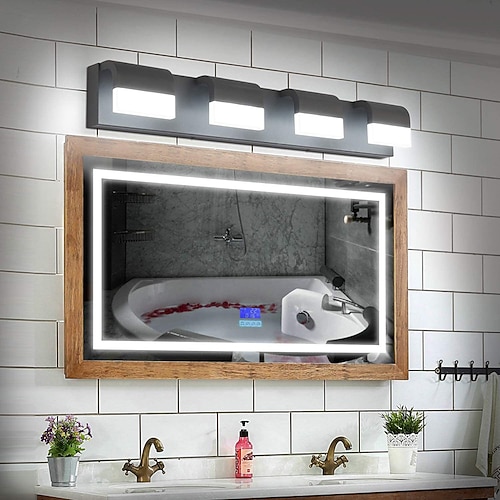 LED-Spiegel-Frontleuchte, Waschtischleuchte, 3/4/5-Kopf-Wandleuchte für modernes, einfaches Schlafzimmer, Badezimmer, Acryl, IP20, Schwarz, Weiß Image
