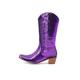 Damen Stiefel Cowboy Westernstiefel Übergrössen Stiefel mit Absatz Party Feste Farbe Stiefel mit mittlerer Wade Winter Paillette Blockabsatz Spitze Zehe Böhmen PU Schwarz Silber Rosa