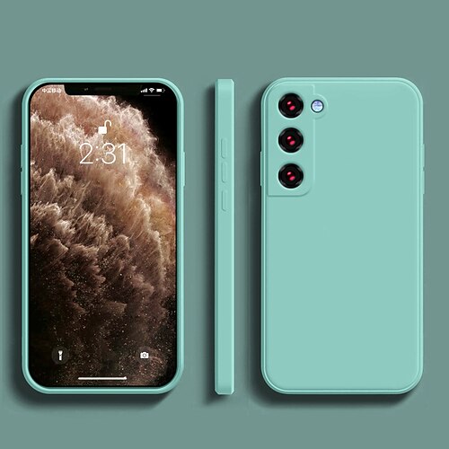 Handy Hülle Handyhüllen Für Samsung Galaxy S26 Ultra Plus S25 S24 S23 S22 S21 FE S21 Ultra Plus S20 A13 A12 Flüssige Silikonhülle Schlank Kratzfest Weiche Kanten Einfarbig Silikagel Image