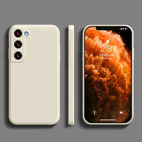 Handy Hülle Handyhüllen Für Samsung Galaxy S25 S24 S23 S22 S21 FE S21 Ultra Plus A13 S20 A12 A32 Flüssige Silikonhülle Schlank Kratzfest Weiche Kanten Einfarbig Silikagel Image