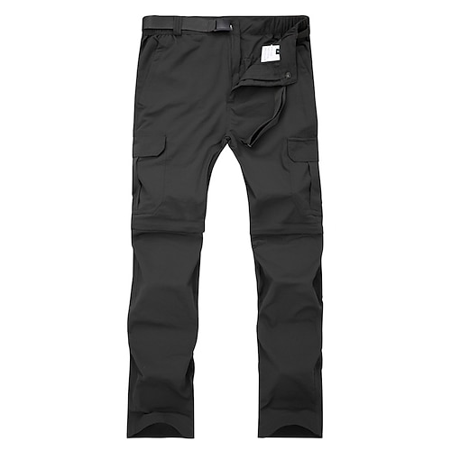 Herren Wanderhose schwarz Hose Cabrio Hose / Zip-Off Hose einfarbig Sommer Outdoor wasserdicht atmungsaktiv schnell trocknend Schweißableitend Nylon Hose / Hose Cabrio Hose Unterteil schwarz Army Image