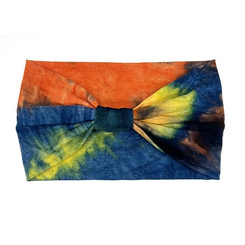 Breite Stirnbänder für Frauen, geknotetes Stirnband, Damen-Kopfwickel, dehnbare Haar-Accessoires, Bänder, Batikfärbung, 1 Stück