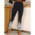 damen lässig/sportlich athleisure strumpfhose leggings bedruckt knöchellang hose wochenende yoga dehnbar grafik drucke blume/blumig bauchregulierung butt lift hohe taille mager e xxl