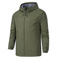 Herren Outdoorjacke Regenjacke Windjacke Ausbildung Sports Outdoor Wasserdicht Windbreaker Tasche Kordelzug Herbst Winter Feste Farbe Brautkleider schlicht Militär Stil Ständer Standard Regular Fit