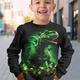 St. Patrick Jungen 3D Dinosaurier Pullover Langarm 3D-Druck Frühling Herbst Modisch Strassenmode Cool Polyester kinderkleidung 3-12 Jahre Rundhalsausschnitt Outdoor Casual Täglich Regular Fit