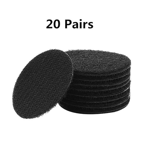 20 Paar 60 mm starke, selbstklebende Nylon-Haken-Punkte-Aufkleber, Klebeband für Bettlaken, Sofa, Matte, Teppich, Anti-Rutsch-Matte Image