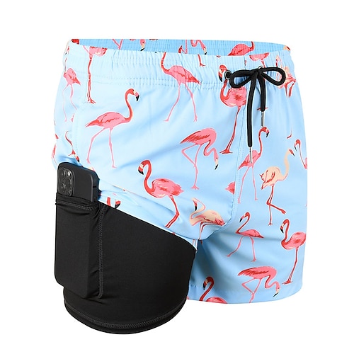 Herren Boardshorts Badeshorts Badehose Schwimmshorts Bademode Sommer-Shorts Kordelzug Elastische Taille 2 in 1 Graphic Komfort Atmungsaktiv Kurz Casual Festtage Strand Hawaiianisch Stilvoll Image