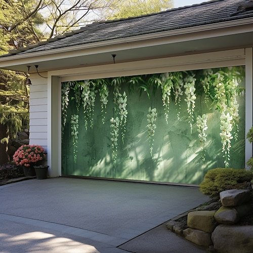 Wisteria Blumenmalerei Outdoor Garagentor Cover Banner Schönes großes Hintergrunddekor für das Outdoor Garagentor Heimwanddekorationen Event Party Parade Image