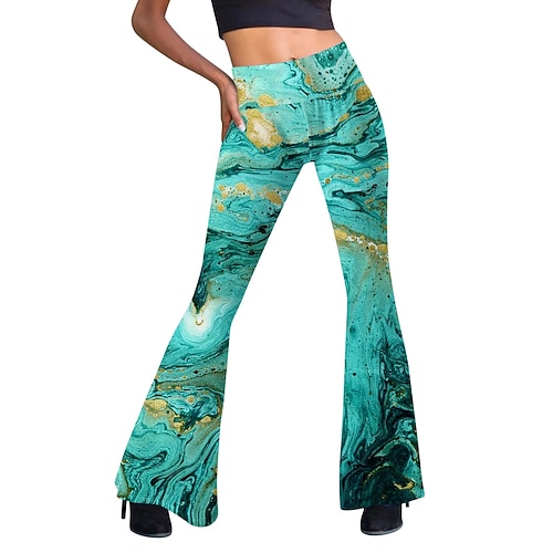 Hippie Scheibe Retro Vintage 1960er 1970er Disko Kumpel Funk Glockenhose Damen Kostüm Jahrgang Cosplay Freizeitskleidung Festival Hosen Schlager Outfit Image