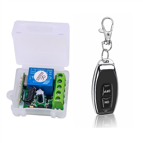 Rf-Funkfernbedienungsschalterrelais 433 MHz DC 12 V 1-Kanal-Empfängermodul zum Lernen von Code-Sender-Fernbedienung Image
