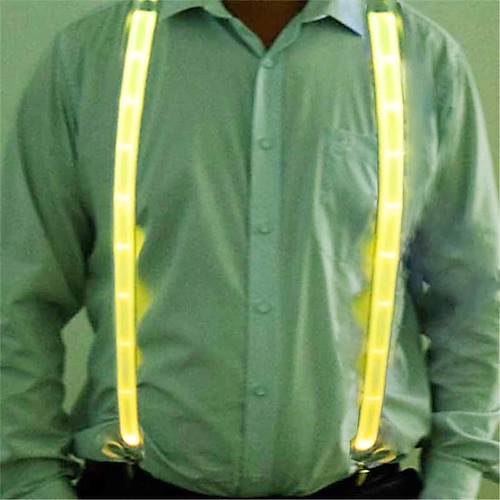 Fasching Leuchtende LED-Hosenträger-Fliege für Herren, perfekt für Karneval Musik-Hosenträger, beleuchtete LED-Festival-Kostümparty Image