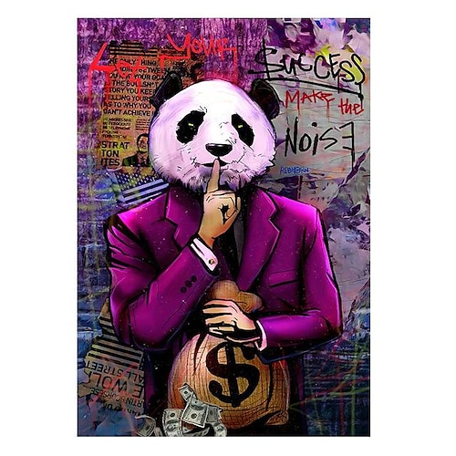 Wandkunst auf Leinwand, Poster, Malerei, Mr. Panda, Zitat, Kunstwerk, Bild, Heimdekoration, Dekoration, gerollte Leinwand, kein Rahmen, ungerahmt, ungedehnt Image