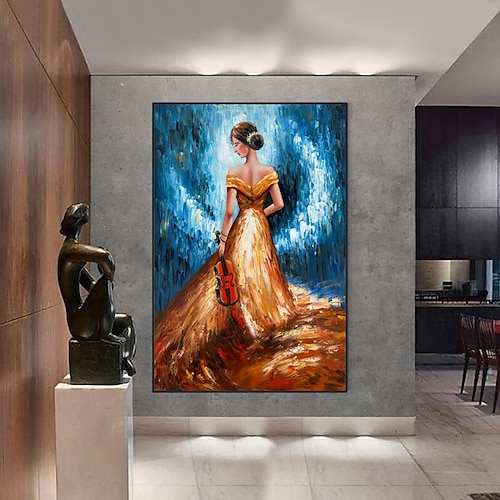 Hang-Ölgemälde Handgemalte Vertikal Abstrakt Menschen Modern Ohne Innenrahmen (ohne Rahmen) Image