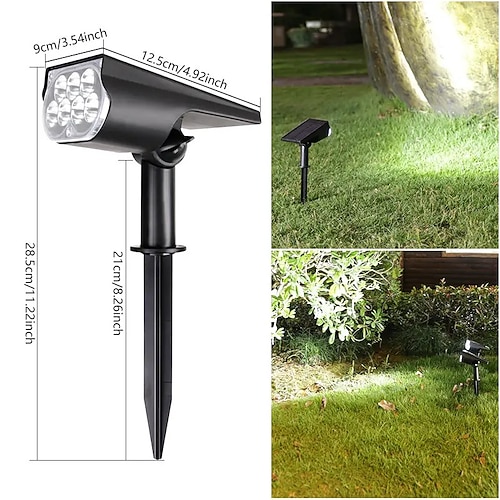 1 Stück 5 W Pathway Lights Laternen Solar-angetrieben Wasserdicht Lichtsteuerung Warmweiß Weiß Mehrfarbig 1.2 V Außenbeleuchtung 2 LED-Perlen