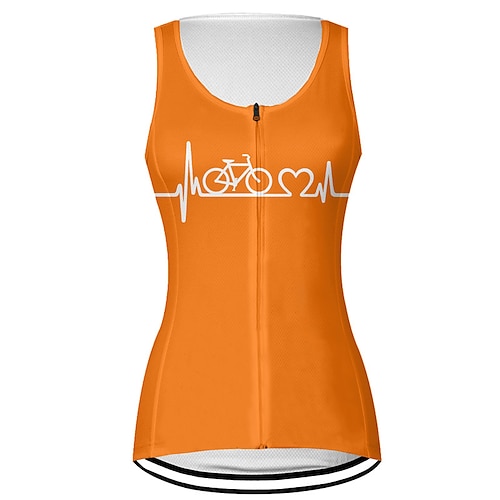 Damen Fahrradweste Radtrikot Grafik Buchstaben Zahlen Lustig Ärmellos Fahhrad Weste / Gilet Oberteil mit 3 Gesäßtaschen Mountainbike MTB Straßenradsport Schnelltrocknend Rückentasche Image