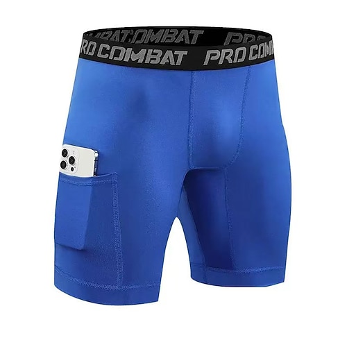 Herren Kurze Hosen Laufshorts Tights Running Laufshorts Tights Kurze Hosen Yogashorts Spandex-Shorts mit handytasche Hohe Taille Basisschicht Sportlich Sommer Frühling Spandex 4-Wege-Stretch Image