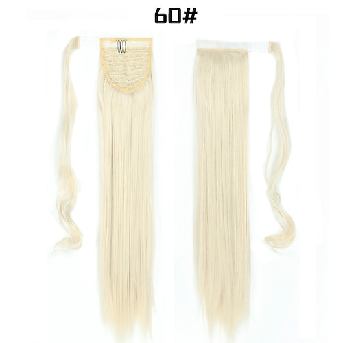 clip in / on ponytails klassisch / damen / leicht anzuziehen kunsthaar haarteil haarverlängerung glatt 24 inch party / abends / alltag / urlaub Image