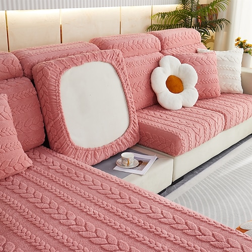 Magischer Sofabezug, Stretch-Jacquard-Samt-Sofa-Sitz-Couch-Kissen-Schonbezüge, rutschfester Möbelschutz für 1/2/3/4-Sitzbezug, L-förmige Sofabezüge, Chaiselongue-Sofa-Schonbezug Image