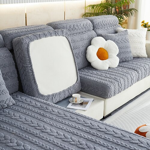 Magischer Sofabezug, Stretch-Jacquard-Samt-Sofa-Sitz-Couch-Kissen-Schonbezüge, rutschfester Möbelschutz für 1/2/3/4-Sitzbezug, L-förmige Sofabezüge, Chaiselongue-Sofa-Schonbezug Image