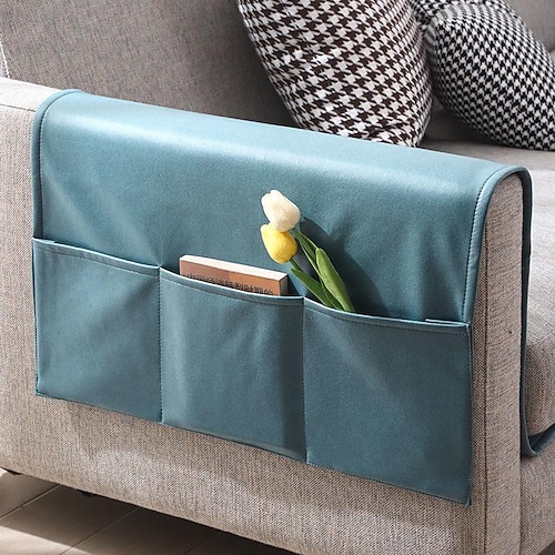 Sofa-Armlehnen-Aufbewahrungs-Organizer, Armlehnenabdeckung, Couch-Liege-Fernbedienungshalter mit Taschen, Sessel-Caddy für iPad, Telefon, Zeitschriften, TV-Fernbedienung Image